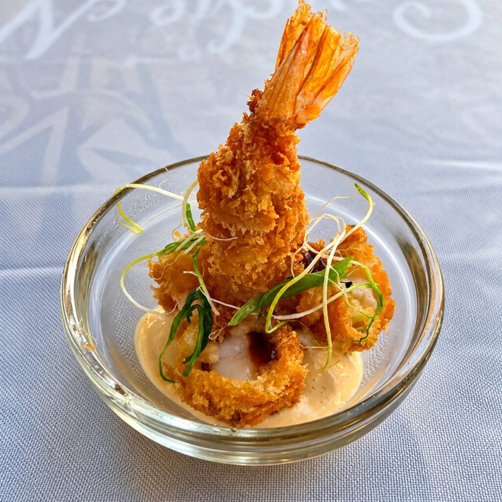 Langostino en tempura