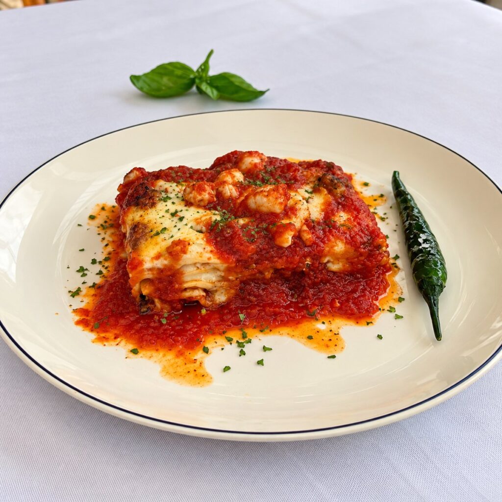 Lasaña de ragu de pescado y marisco
